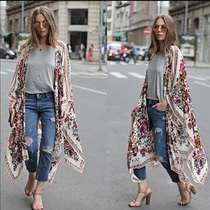 Price ⬇️Whimsical Boho Floral Long Kimono